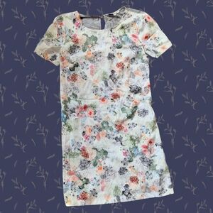 Miss Shop Floral Printed Silk & Cotton Dress